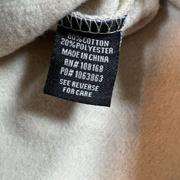 RSQ Fleece Lined Crew Neck V Stitch Tan Brown Sweatshirt Men's Large Outdoors - Picture 5 of 6